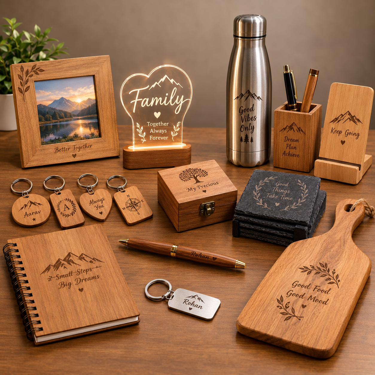 Personalized engraved wooden gifts and keepsakes