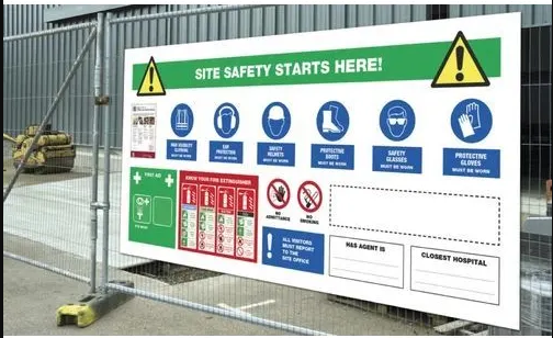 Workplace outdoor safety signage